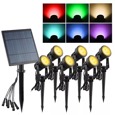 6 In 1 Solar Spotlights Landscape Lights Outdoor Solar Garden Pathway Lamps • $56.99