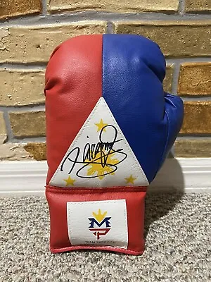 $249.88 • Buy MANNY PACQUIAO SIGNED AUTO PHILIPPINE FLAG BOXING GLOVE L PSA Mayweather PROOF