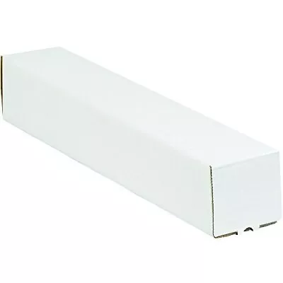 Corrugated Cardboard White Square Mailing Tubes 18  L X 3  W X 3  H Pack Of 25 F • $47.26