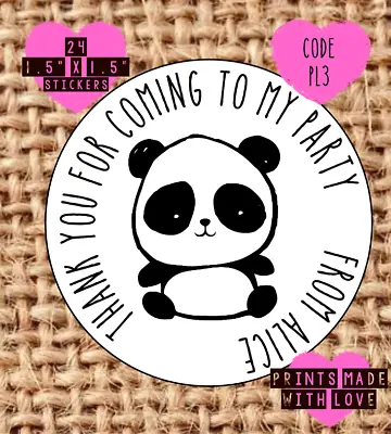 £1.60 • Buy Personalised Panda Stickers / Birthday Party / Christening / Naming Day / PL3