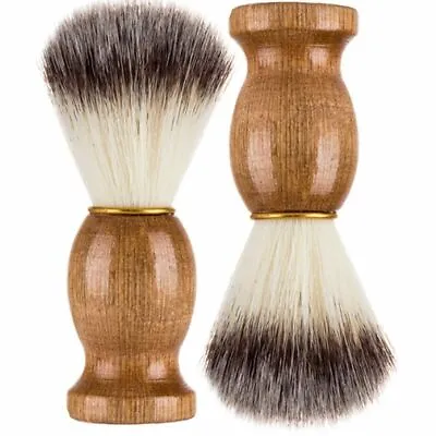 2pack For Men Brush Beard Tool Pure Badger Hair Shaving Barber Wood Handle • $8.54