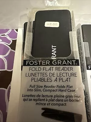 1 Pair Foster Grant  Reading Glasses Micro Reader  Case +2.00 • $17.44
