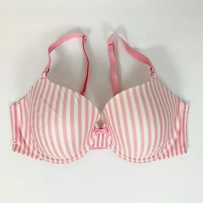 New VICTORIA’S SECRET Size 38D Pink Striped DEMI BRA Underwire • $19.95