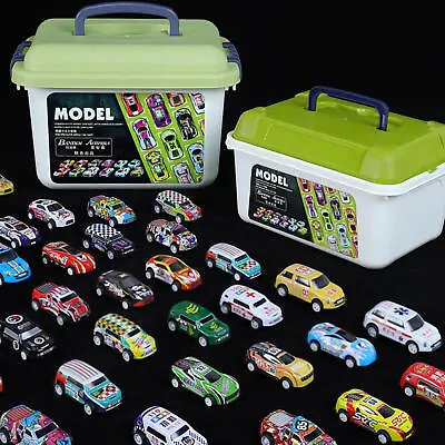 Bulk Pull Back Cars Assorted Mini Race Cars Toy Set For Boys With Carrying Case • £32.59