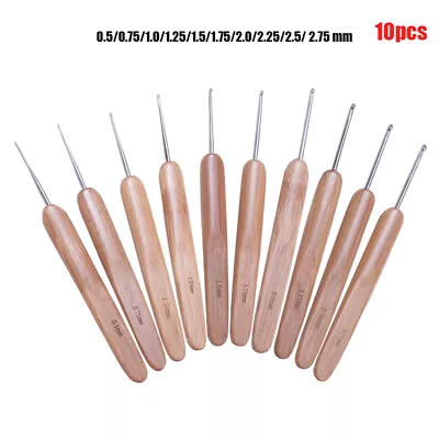 10pcs Aluminum Crochet Hooks Needles Knit Tool Set Weave Craft Yarn Multi Color • $9.86