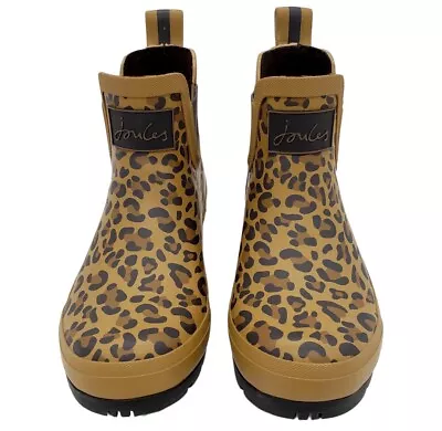 Joules Wellibob Leopard Rain Boot Wellies Women US Size 7 Rubber NEW • $32.88