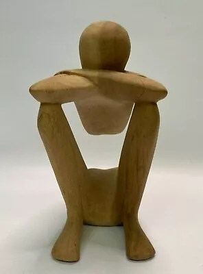 Abstract Wood Carving Balinese Yoga Sculpture Handcrafted Art Display Gift  • $36