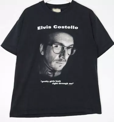 Elvis Costello T Shirt Unisex Black 1999 Lonely World T-shirt TE7880 • $22.99