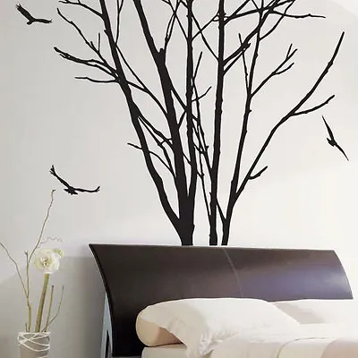 £22.99 • Buy Flowers Plant Tree Trunk Birds Wall Art Wall Stickers Wall Decals Wall Murals