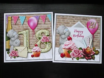 £1.50 • Buy NEW === 2 X 18 Th & 21 St BIRTHDAY  --- Card Toppers (NEW SIZE)