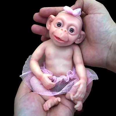 7Inch Micro Preemie Full Body Silicone Monkey Baby Reborn Doll Lifelike New • $89.99