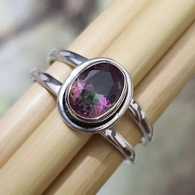 $12.75 • Buy Mystic Topaz Gemstone 925 Sterling Silver Beautiful Stylish Ring All Size SR1333