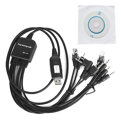 8in1 USB Programming Cable Cord With CD For Baofeng Motorola Kenwood HYT Radio • $16.99
