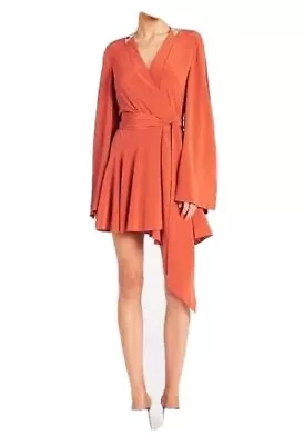 SASS & BIDE Silk Tales Wrap Dress In Terracotta Size 12 But Would Fit A Size 10 • $70