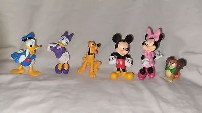 Mickey Mouse Minnie Playset 6 Figure Cake Topper Toy Doll Set Pluto Daisy Used • $13.99