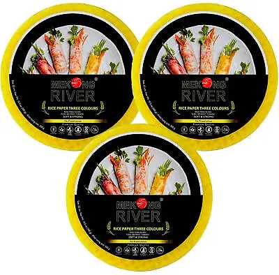 Lyan Mekong River Rice Paper Three Colours 22cm 300g (Pack Of 3) • £7.79