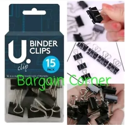 £1.48 • Buy Foldback Binder Clip Bulldog Clips Paper Clip Home School Office Art Craft Black