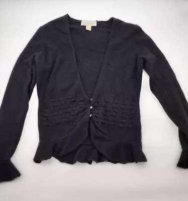 Vintage Mainbocher Pure Cashmere Black Sweater Classic Elegant Flair Size Small • $29.95