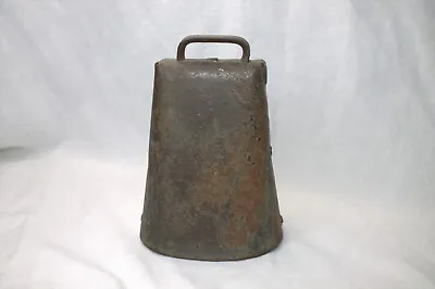 Cow Bell Heavy Rustic Fold Over Rivet Antique Original Primitive • $26.95