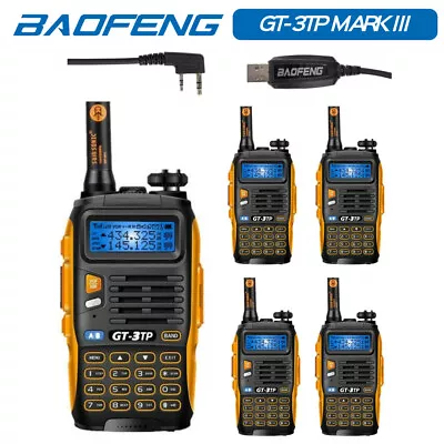 $169.99 • Buy 5* Baofeng GT-3TP MarkIII 1/4/8W HP 2m/70cm Band VHF UHF Transceiver + Cable US
