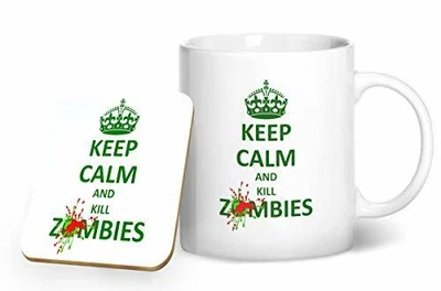 £9.99 • Buy Keep Calm And Kill Zombies - Mug & Coaster Gift Set By BWW Print Ltd