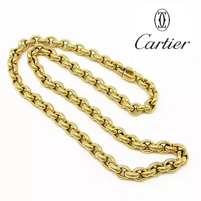 NYJEWEL Cartier 18k Yellow Gold Heavy 6mm Wide Cable Link Chain Necklace 16.5  • $13750