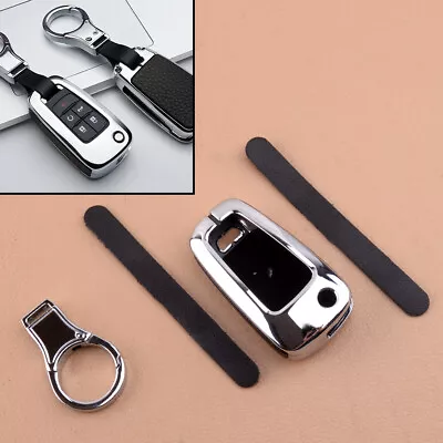 Leather Remote Flip Key Fob Case Cover Chain Fit For GM Buick Chevrolet • $20.01