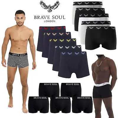 Brave Soul Men's Multipack Of 5 Boxer Shorts Cotton Stretch Underpants Set S-XL • £14.99