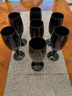 MIKASA Elite Elegance Black Crystal Water Goblets 9  • $40