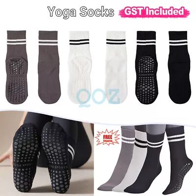 1 Pair Pilates Ballet Barre Non Slip Socks With Grips Yoga Sock Ankle Grip Socks • $5.72