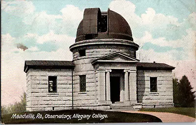 Postcard Observatory Allegany College Meadville PA Undivided Back Postmarked1909 • $10.99