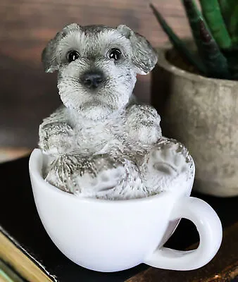Realistic Mini Adorable Schnauzer Teacup Statue 3 H Pet Pal Dog Breed Figurine • $19.99