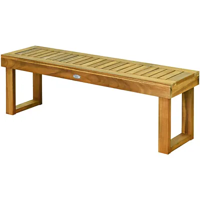 $119.98 • Buy 52  Outdoor Acacia Wood Dining Bench Chair Seat Slat Garden Patio Balcony