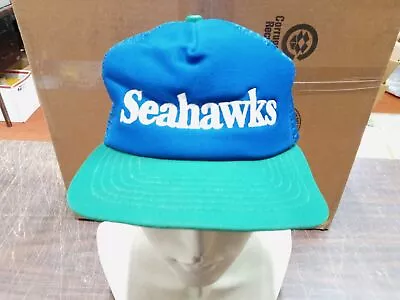 Vtg Seahawks Pro Design Green Blue Mesh Snap Back New Era Dupont Visor Clothing • $25.99