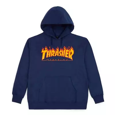 Thrasher Flame Logo Navy Youth Hoodie • $130