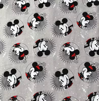 Disney Mickey & Minnie Mouse Fabric-BTHY Half Yard-100% Cotton-Licensed  • $3.75