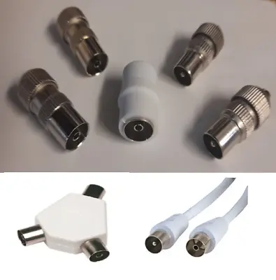 Tv Aerial Coax Connectors Leads Extension Kits Splitters Couplers Metal • £3.45