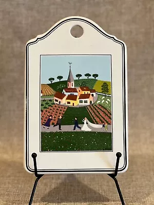 Villeroy & Boch Design Naif Ceramic Wedding Scene Trivet Cheese Plate 8.5  • $17.99