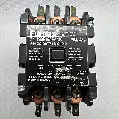 FURNAS 42BF35AFANK CONTACTOR 600V 3 POLE 87713-040-2 Coil-110V • $29