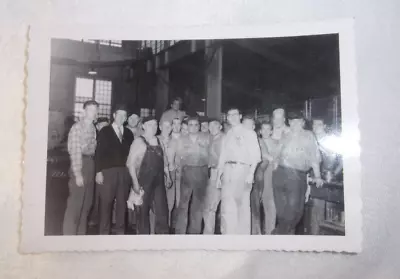 VINTAGE PHOTO STEEL WORKERS GRANITE CITY ILLINOIS STEEL MILL  3 1/2  X  5  • $25