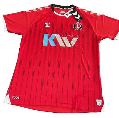 Charlton Athletic Mens Home Shirt CAFC Jersey Top 2020 Hummel New 2 XL XXL Foot • £24.96