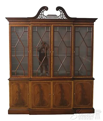 L56565EC: COUNCILL CRAFTSMEN 4 Door Inlaid Mahogany Breakfront • $3495