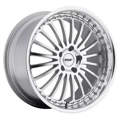 1 New 22X9 35 5X120 Tsw Silverstone Silver W/ Mirror Cut Face & Lip Wheel/Rim • $508