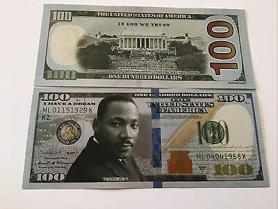 Martin Luther King Jr. $100 Dollar Bill Novelty Money • $1.75