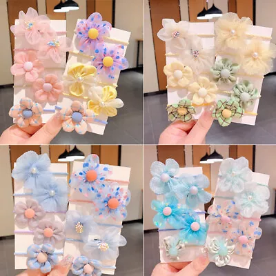 Girls Toddler Hair Accessories Ties Bobbles Elastic Bands Fabric Flower Gift Uk • £4.19