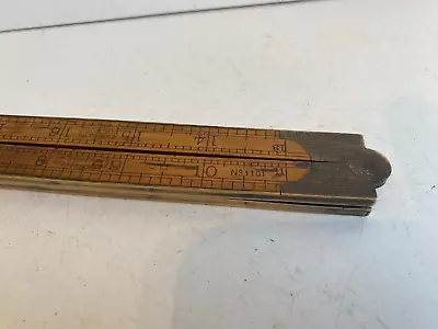 $13.78 • Buy BEAUTIFUL VINTAGE J RABONE No 1101  2FT FOLDING BOXWOOD RULE COMPLETE BRASS EDGE