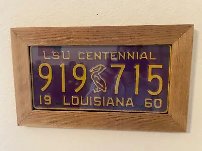 1960 Louisiana LSU Centennial License Plate Football College  • $190