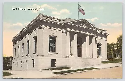 Wabash Indiana~US Post Office On Corner~Vintage Postcard • $3