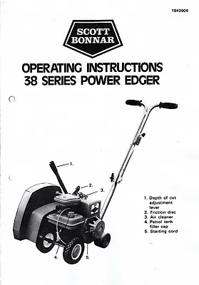 Scott Bonnar Model 38 B&S Vintage Power Edger Manual Copy • $5