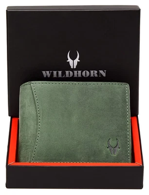 $28.60 • Buy NEW Green Hunter Leather Men's Wallet Bifold RFID Blocking Premium Quality